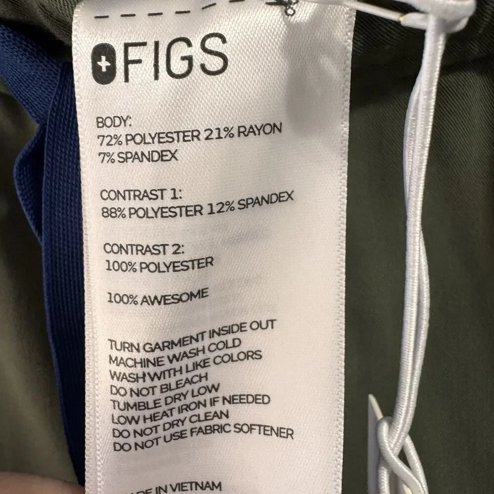 FIGS Scrub Pants Mens 2XL Short Tansen Jogger Green Slim Fit Technical Medical